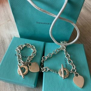 Tiffany & Co heart toggle bracelet and necklace